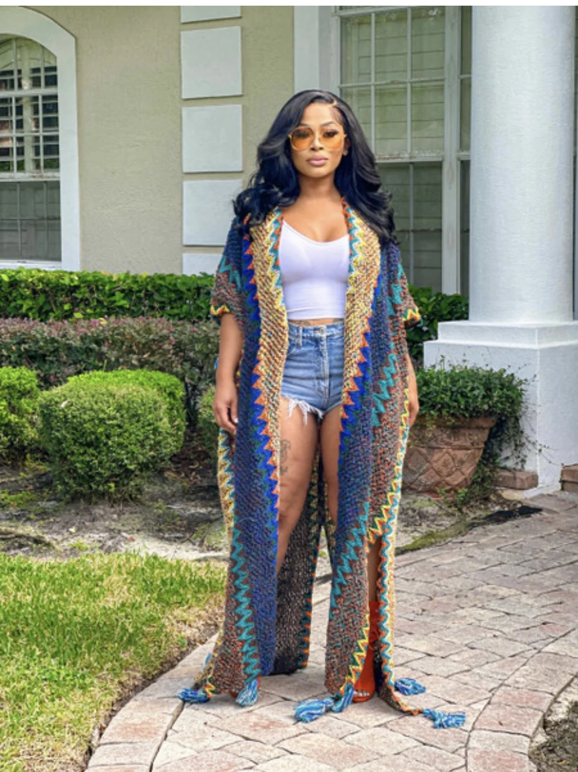 Зимняя мода африканские женщины полная длина теплое открытое переднее кимоно