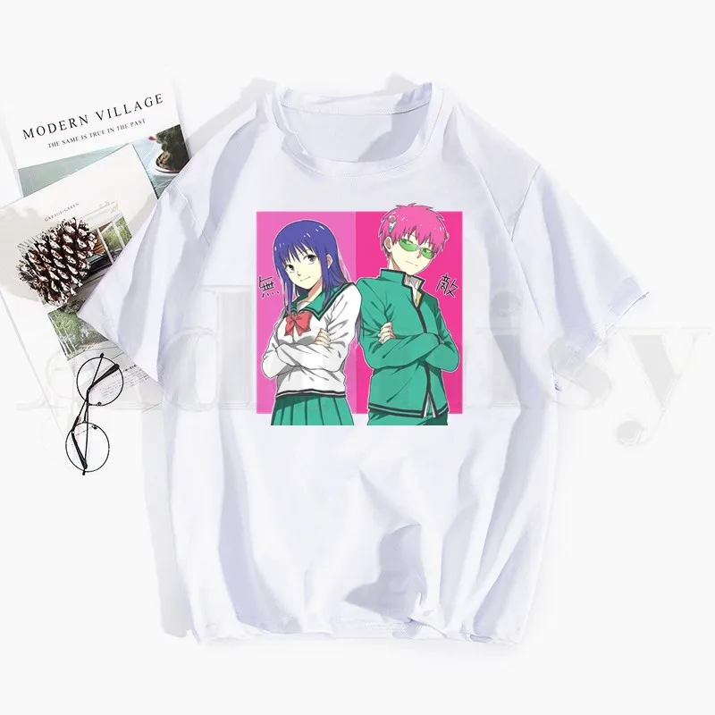 

The Disastrous Life of Saiki K Kusuo No Psi Nan 90s Cartoon Ladies Streetwear Fashion Clothes Print Tee Female Graphic T-shirt