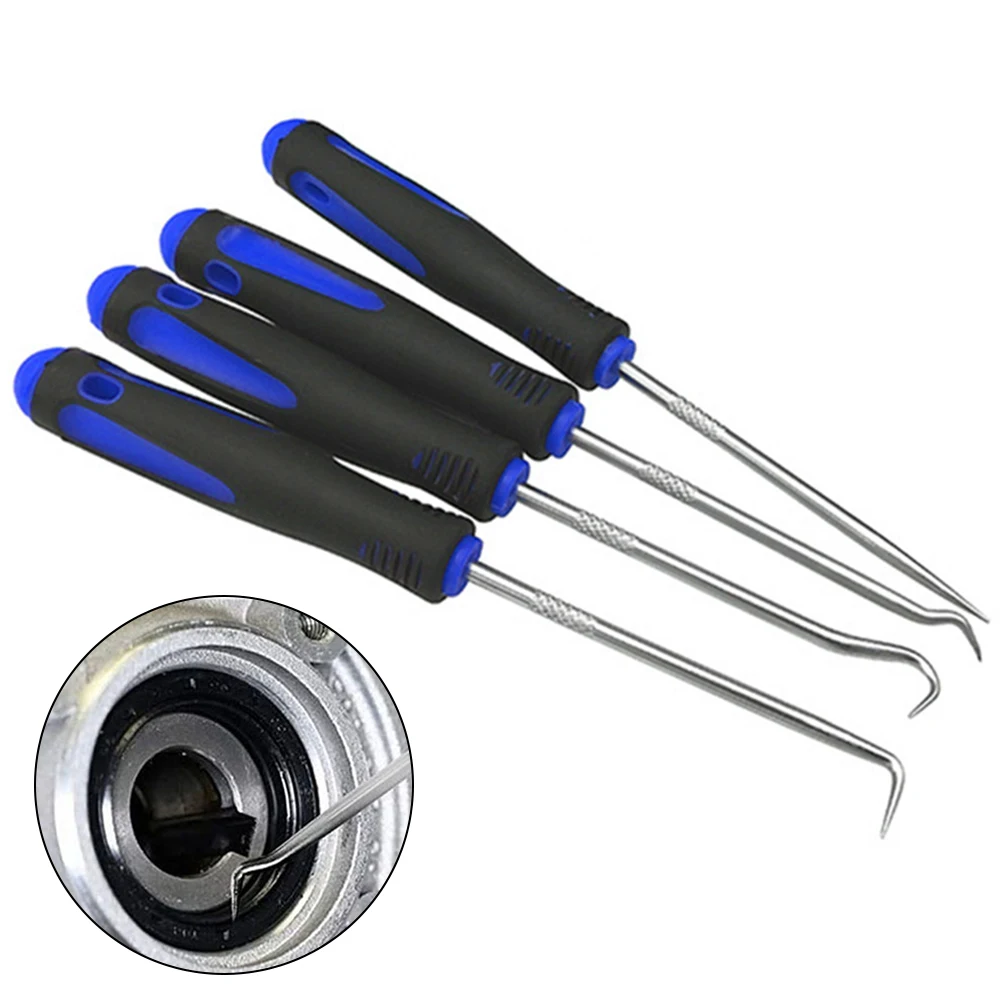 

4Pcs Pick And Hook Set Car Auto Oil Seal O-Ring Seal Gasket Pick Puller Remover 4 Different Types Of Hooks And Picks