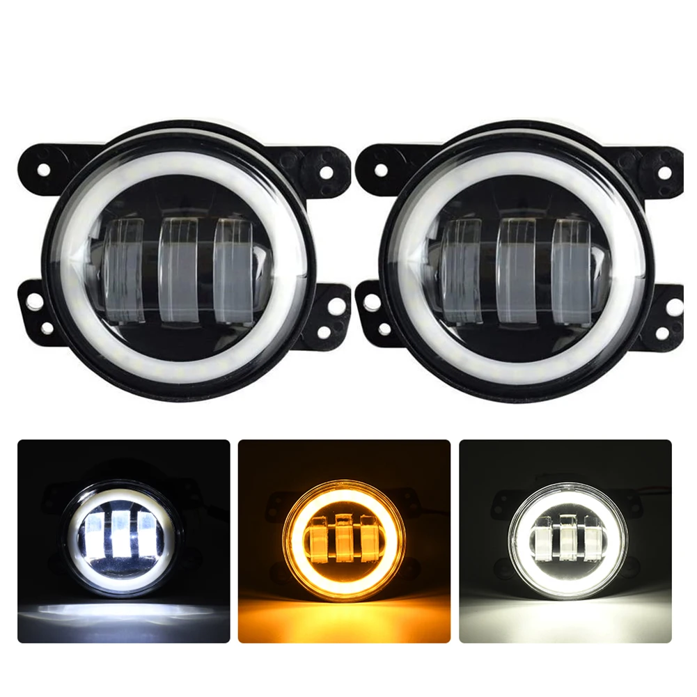 

2pcs Car Offroad LED Bumper Fog Lights DRL For Jeep Wrangler For Dodge GM-C Sierra 1500 2500 3500 2003 2004 2005 2006