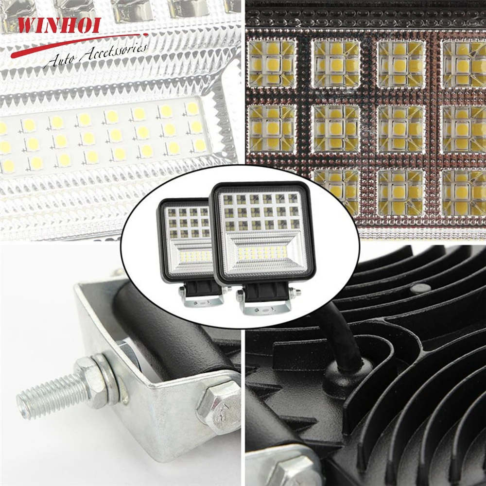 126 Вт светодиодный рабочий Точечный светильник яркий лучевой 4x4 для внедорожника
