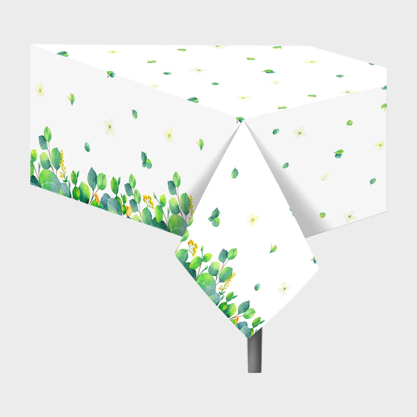 

130*220cm Cartoon Hawaii Eucalyptus Leaf Birthday Wedding Party Table Cover Disposable Tablecloths Baby Shower Party Supplies