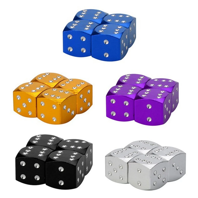 

20PCS Car Tire Valve Cap 5-Color Valve Stem Cap Colorful Aluminum Alloy Dice Valve Stem