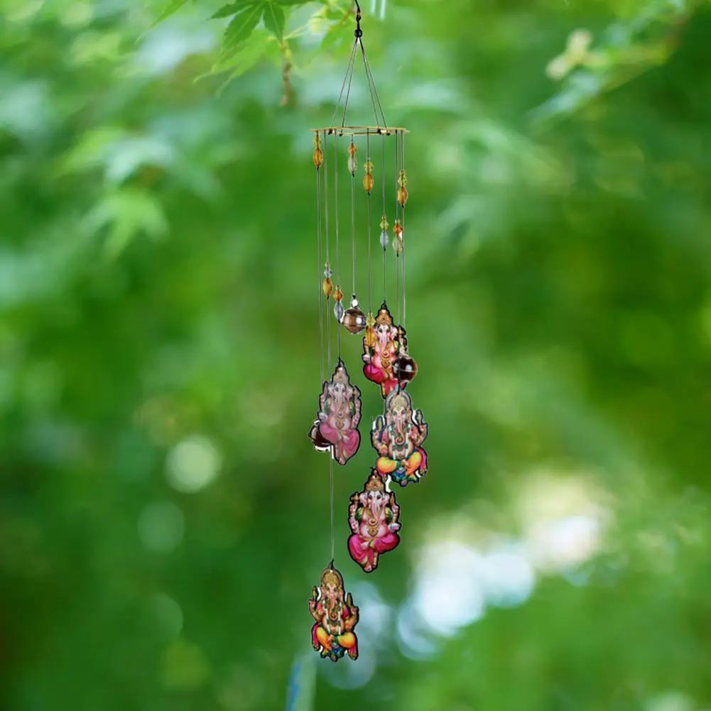 

40%HOTDecorative Wind Chime Clear Print Metal Solidly Constructed Windchimes Bell for Daily Life