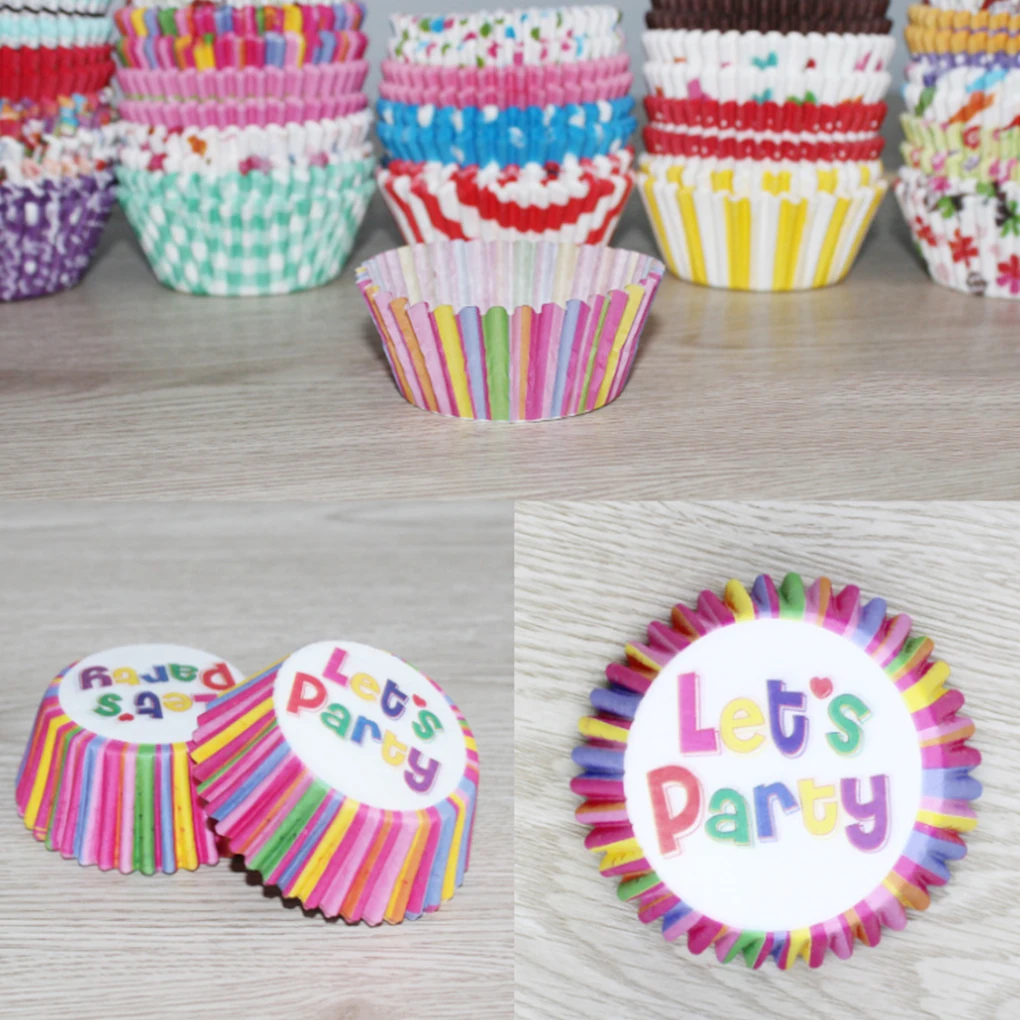 

1000 шт. круглые формочки для торта, подкладки для кексов, маффинов, для выпечки, бумажные чехлы с защитой от жира, Цветные Разноцветные случай...