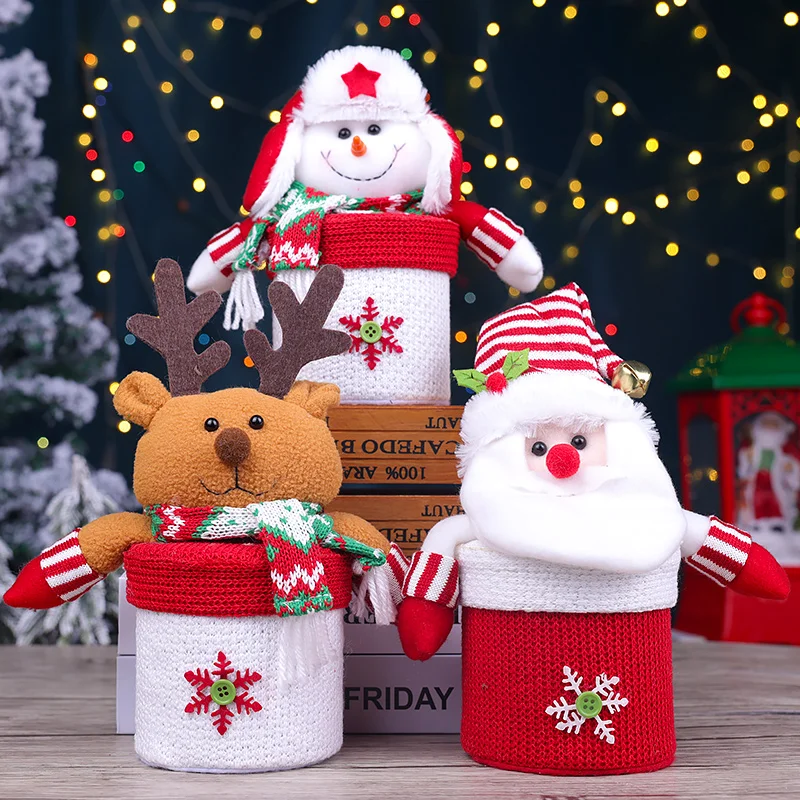 3 шт. Рождественский мешок с яблоком Рождественская кукла подарочная сумка