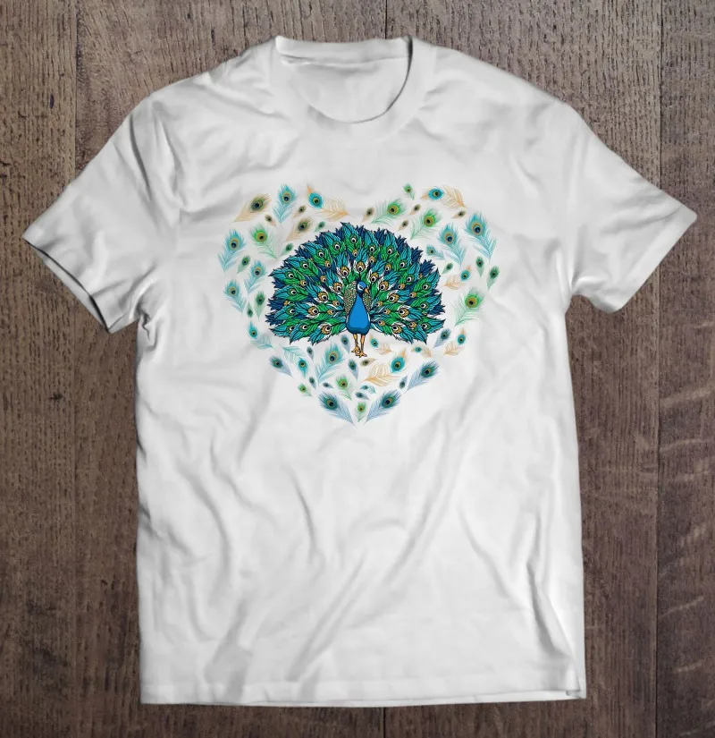 

Peacock Decorative Colorful Peacock Love Heart Men Women Kid T Shirt Vintage T-Shirts Man T Shirts Shirts For Men Men's Shirts