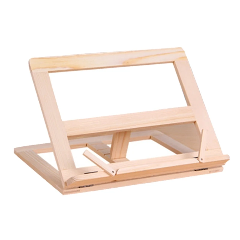 

2022 New Wooden Cook Book Stand Reading Book Recipe Holder with Page Paper Clips Foldable Station for Tablets Cell Phones