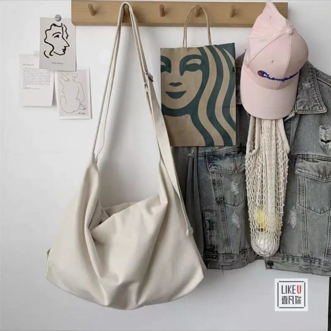 Korean Style Shoulder Bag Simple Tote Bag Unisex All Match Shoulder Bag Large Capacity Messenger Bag Women Fashion Bags 2023