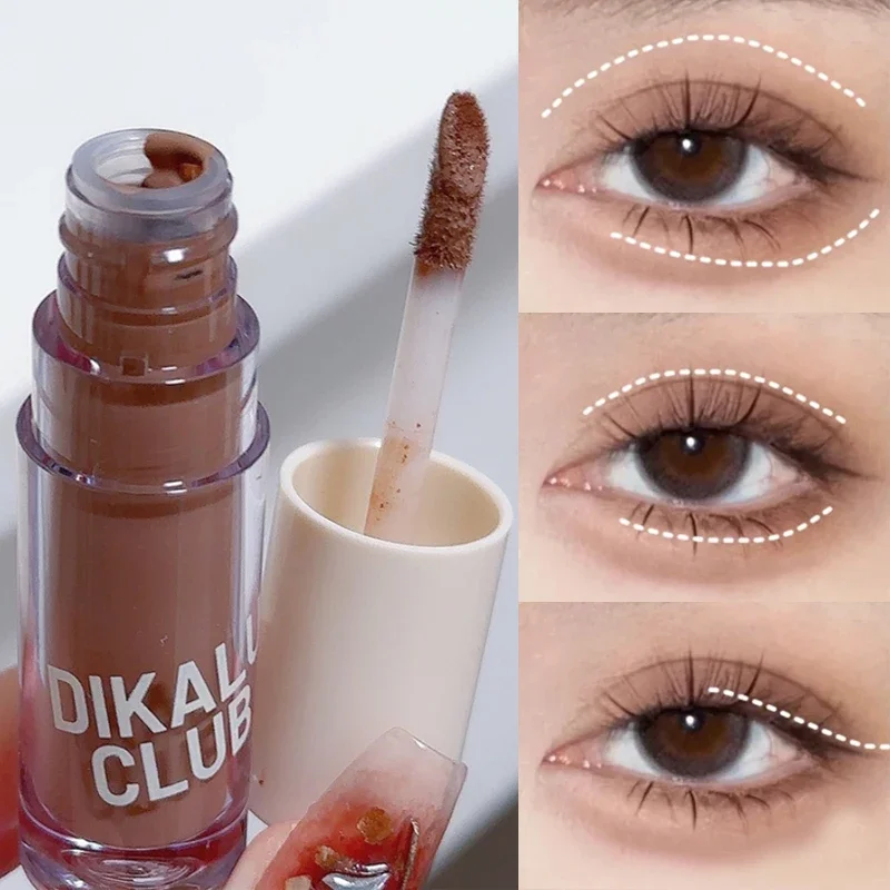 Коричневые блестящие жидкие тени для век стойкие молоко кофе мерцающие матовые