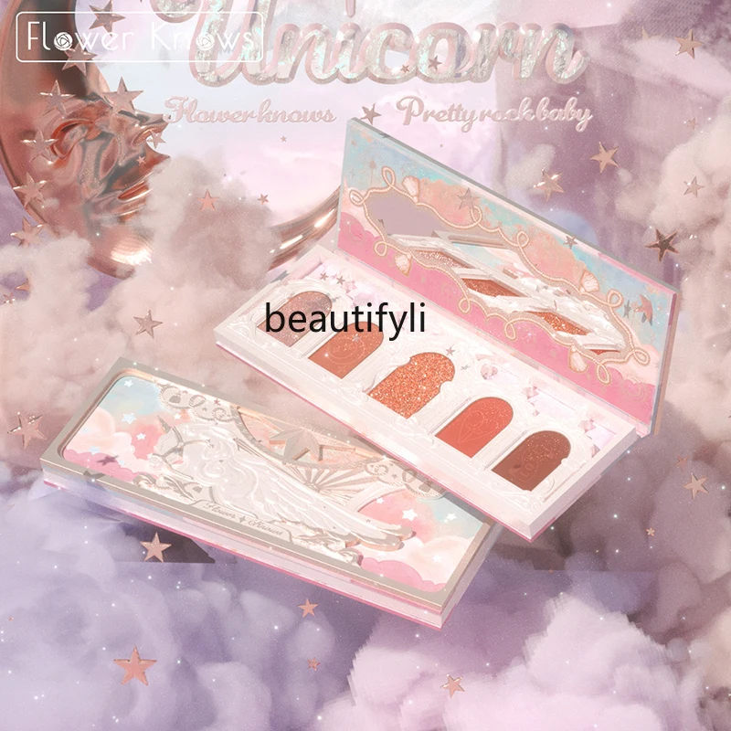 

Cy Flower Knows Unicorn Five-Color Eye Shadow Beads Matte Easy to Smudge
