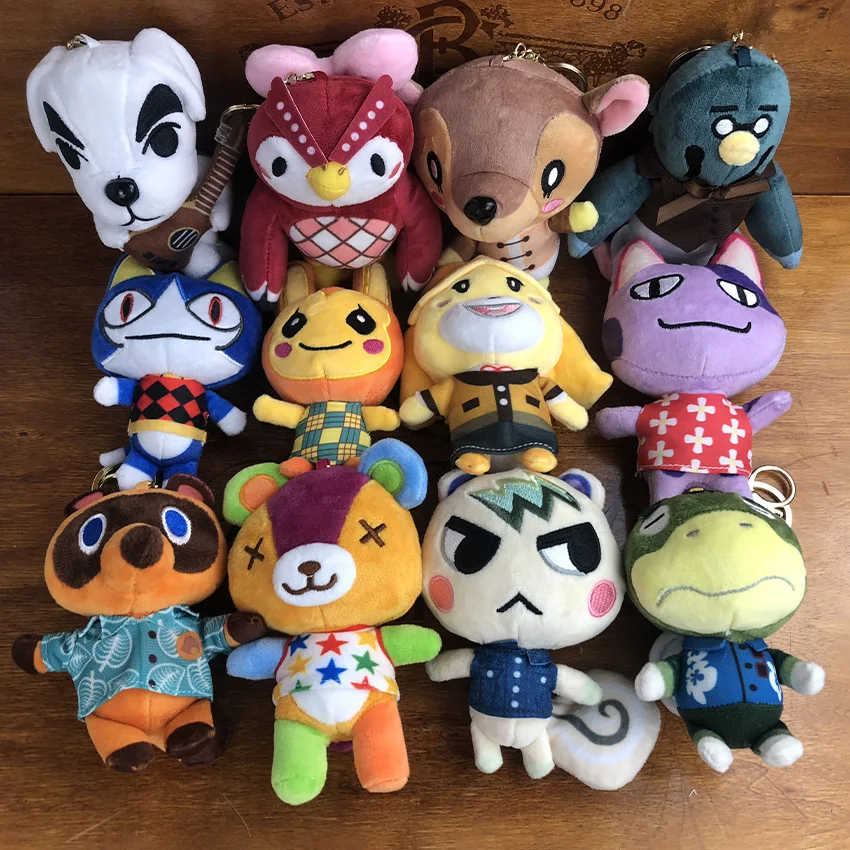 

12cm Animal Crossing Plush Keychain Backpack Keychain Stitch KK Tom Judy Isabelle Cute Plush Anime Plush Doll Gifts for Kids