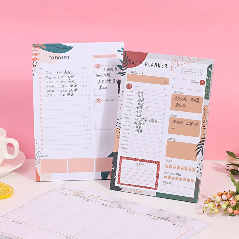 60 Sheets Cute Adhesive Memo Pads Daily Planner To Do Notepad School Office Stationery