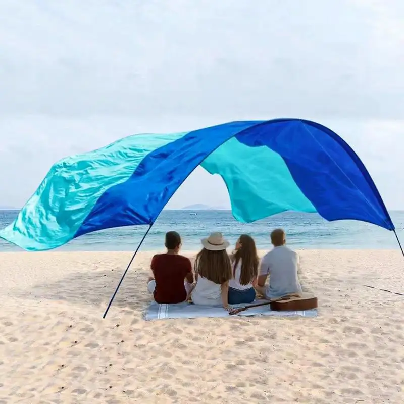 

Семейный Пляжный Тент от солнца, навес, палатка, 3x5 м, портативный Ветрозащитный тент от солнца для пикников, рыбалки, заднего двора, кемпинга