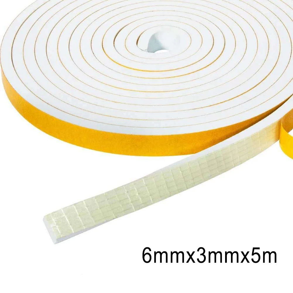 

2/4/5 Meters Rubber Seal EVA Foam Sticky Tape Windproof Strips For Door Draught Excluder Applied On Door Sash Cupboards Drawer