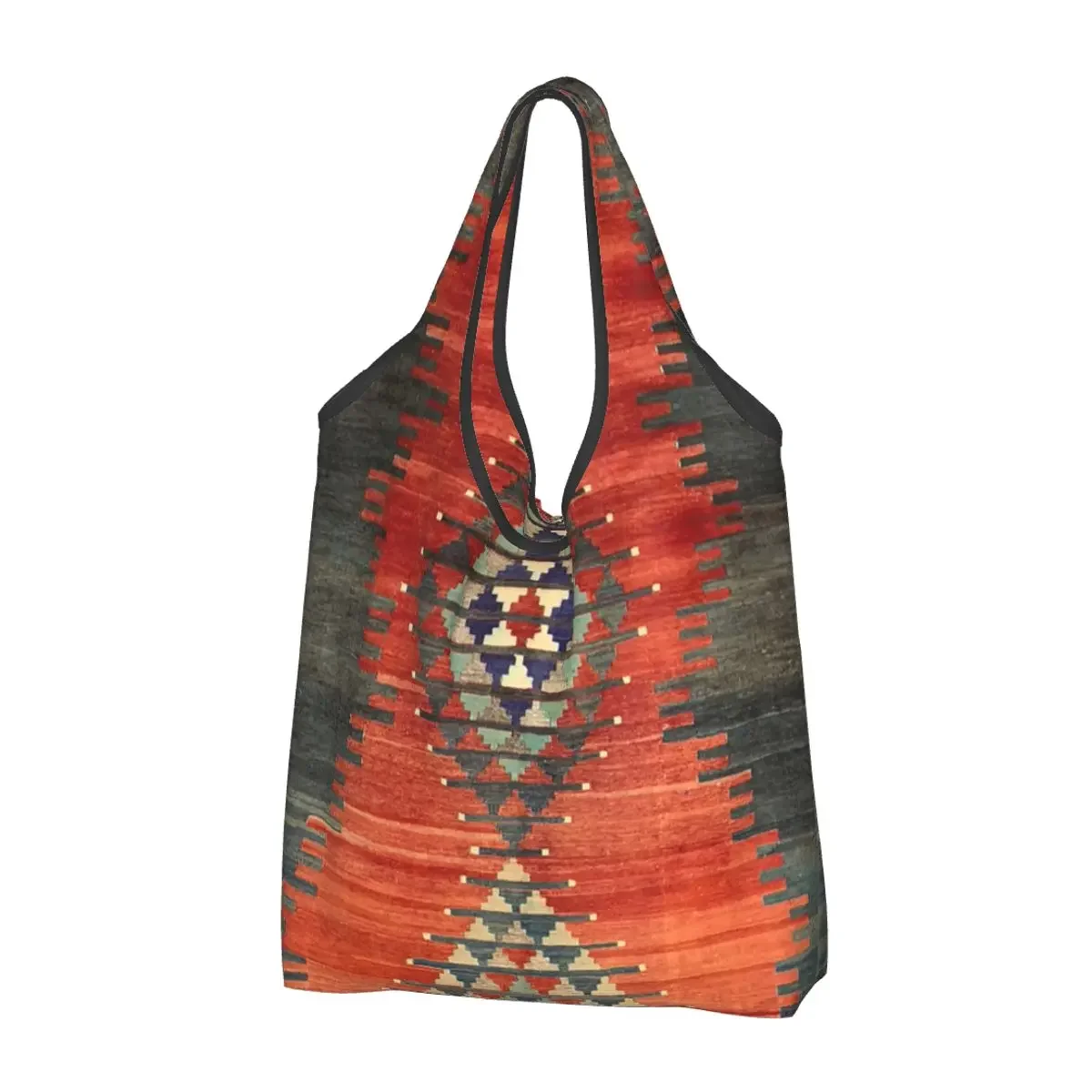 

Printing Turkish Ethnic Kilim Diamond Pattern Shopping Tote Bags Shopper Shoulder Vintage Boho Bohemian Persian Tribal Handbag
