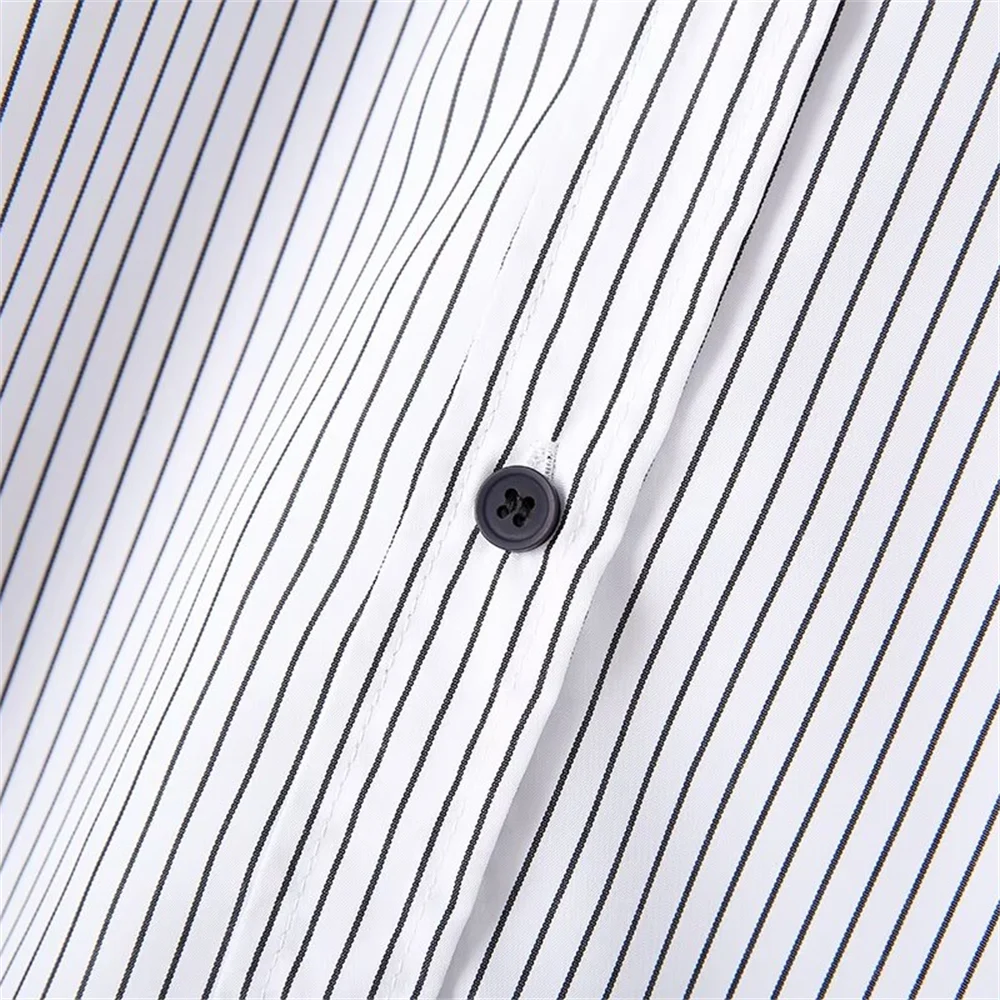 Женская однобортная рубашка в полоску с длинным рукавом