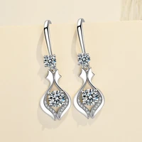 huitan elegant womens dangle earrings with whitepinkblue cubic zirconia temperament bridal wedding earrings trendy jewelry