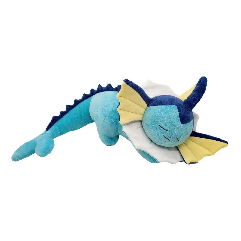 50cm Pokemon Sleeping Vaporeon Plush Doll Eevee Evolution Animal Stuffed Plushine Kawaii Children Collection Toy Birthday Gift