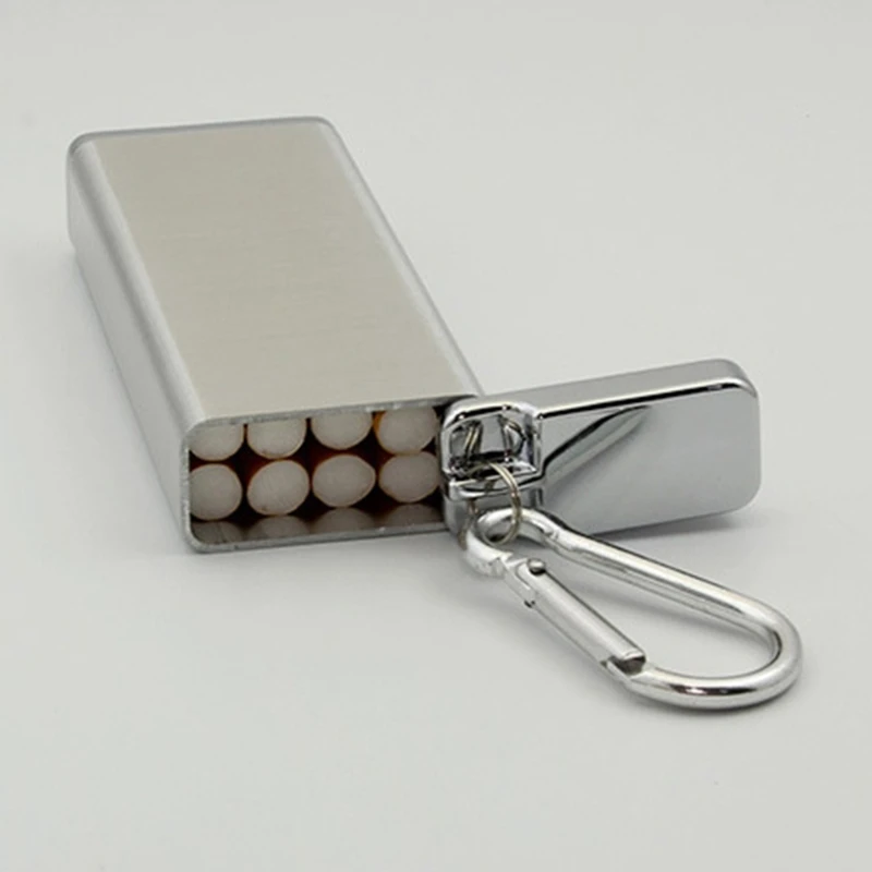 

Outdoor Smoking for Case Boxes Holder Smoking Cases Dispensers Black Silver Space Saving and Easy to Carry Black Silver