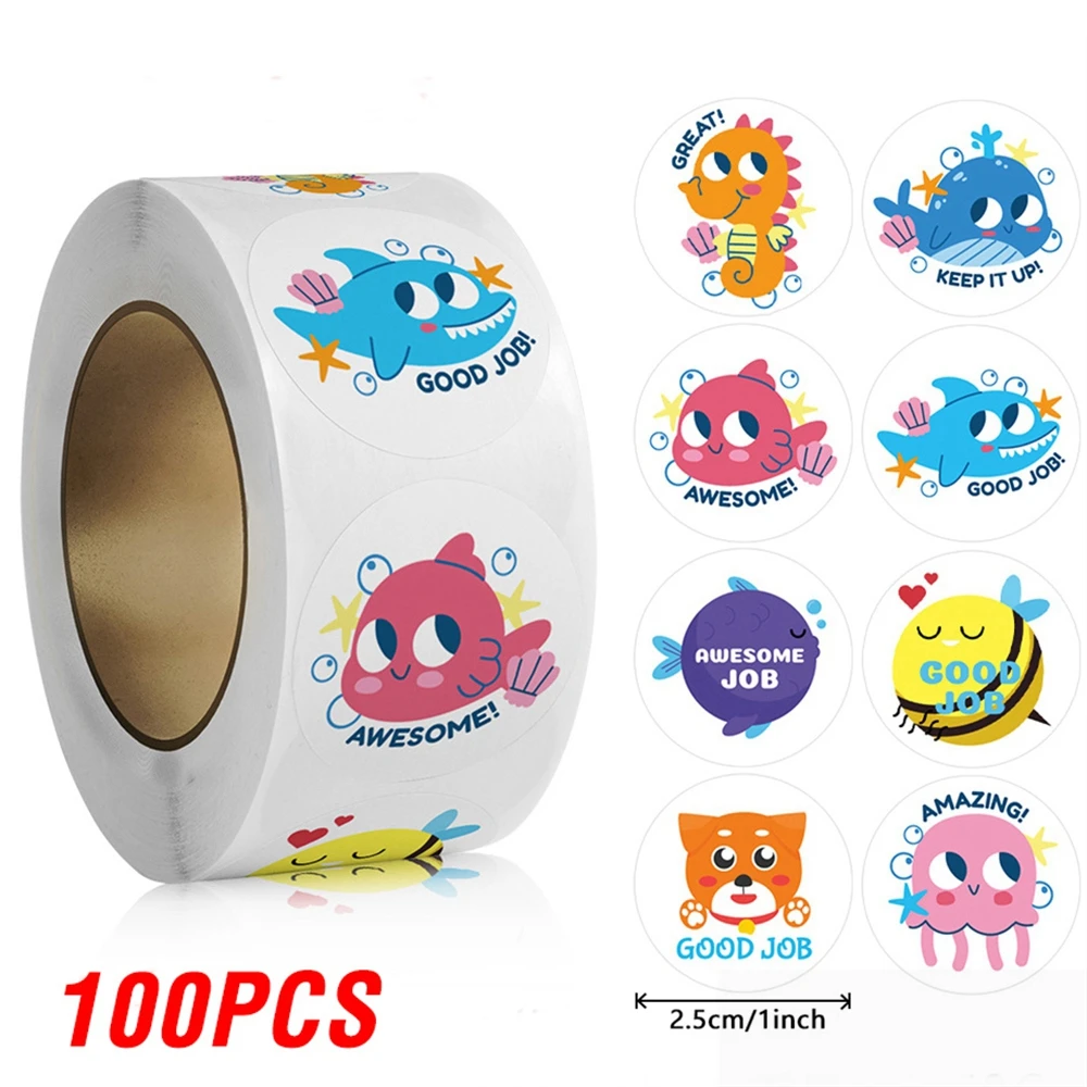 

Детские наклейки животные 100-500 шт