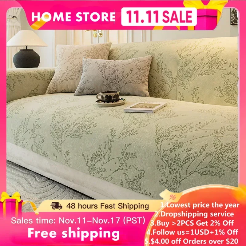 

Luxury Chenille Sofa Cover for Living Room All Inclusive Non-Slip Sofa Cushion Mat Couch Towel Sectional Couch Cover Home Decor