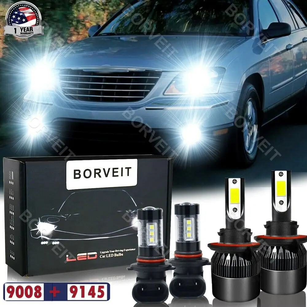 

Фары головного света для Chrysler 2007-2008, 6000K, фары ближнего и дальнего света + противотуманные фары