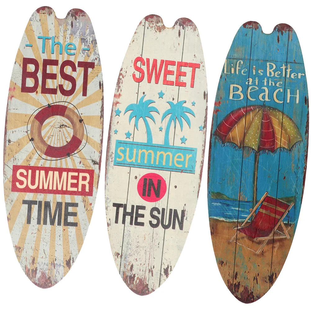 

Surfboard Wall Decor Sign Hanging Wooden Decoration Beach Plaque Surf Summer Signs Board Welcome Wood Decorations Party Boards