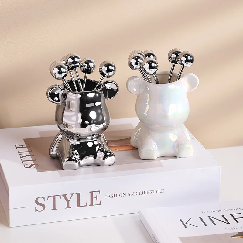 Набор вилок для фруктов из нержавеющей стали в скандинавском стиле