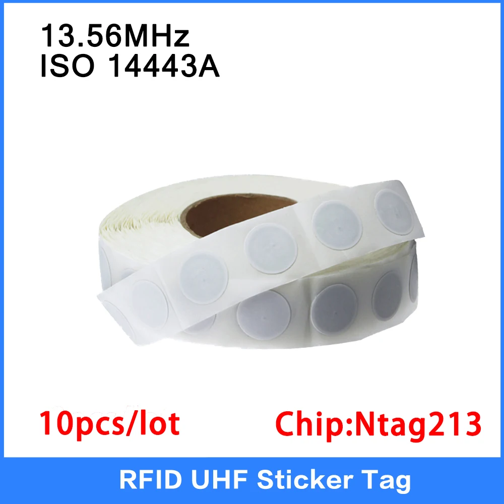25/30Mm Bianco Nfc Tag Adesivi Antimanomissione Iso14443A 13.56Mhz Ntag213 Etichetta Rfid Hf Smart Tag Non Può Essere Rimosso Ic Card 10 Pz