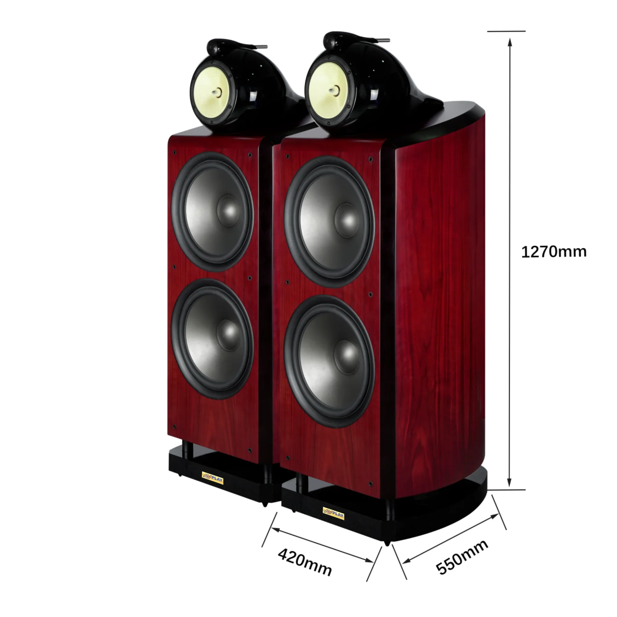 Фото AVplay M212-BF 3-полосный двойной 12-дюймовый низкочастотный динамик Hi-Fi Чувствительность 89 дБ/м @ 2,83 В 100-500 Вт/4 Ом №1