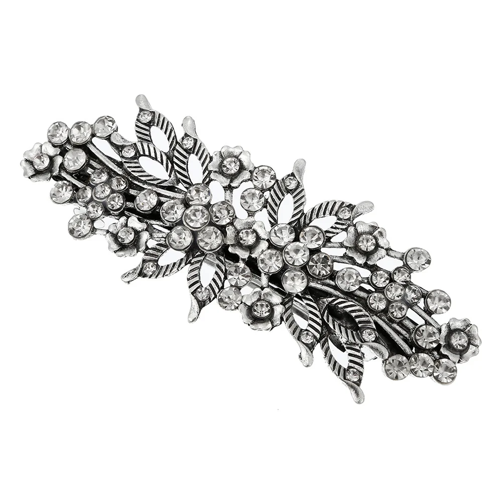 

Hair Barrettes Rhinestone Women Crystal Clip Flowerbarrette Sparkly Hairpin Clips Wedding Diamond Bridal Spring Vintage