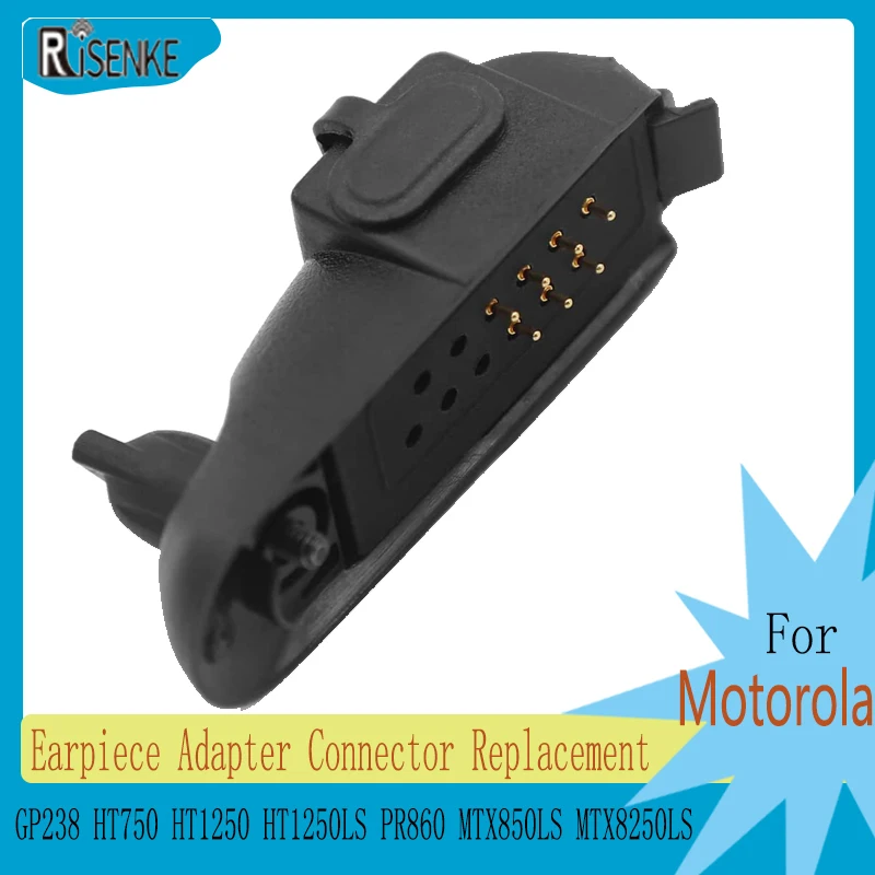 Headset Earpiece Adapter Connector Replacement for Motorola GP238 HT750 HT1250 HT1250LS PR860 MTX850LS MTX8250LS Walkie Talkie