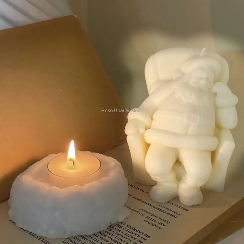 Силиконовая форма Санта Клаус для свечей сделай сам ароматерапия свеча гипсовый