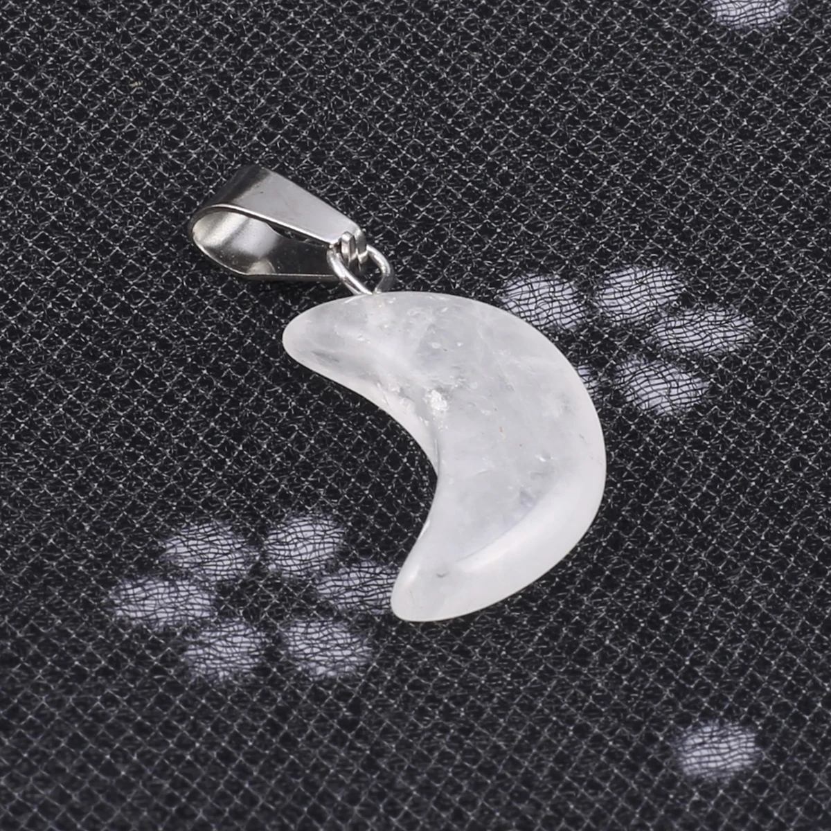 

Natural Stone Moon Shaped Pendant DIY Men's and Women's Charm Malachite Green Aventurine Necklace Pendant Gift 12*28mm
