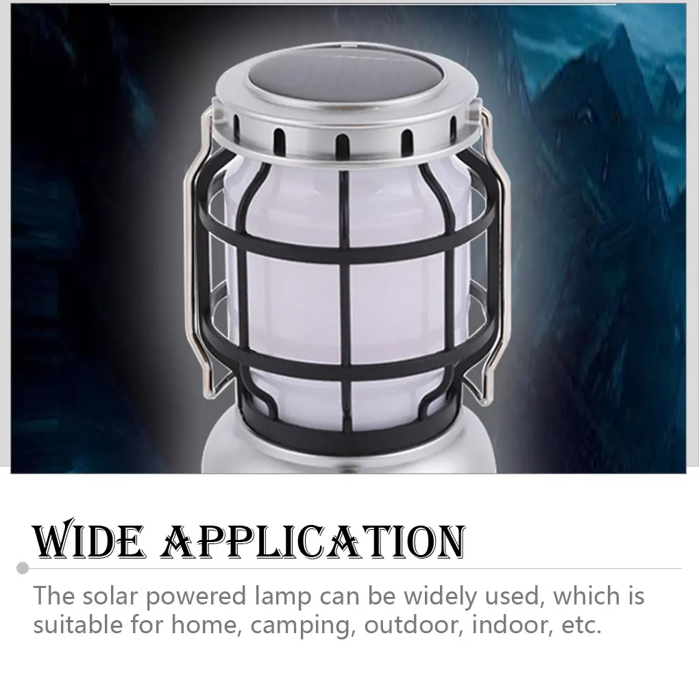 

Solar Kerosene Lamp Camping Flame 12 LED USB Rechargeable Knob Switch Lantern Household Nightlights Emergency Supplies