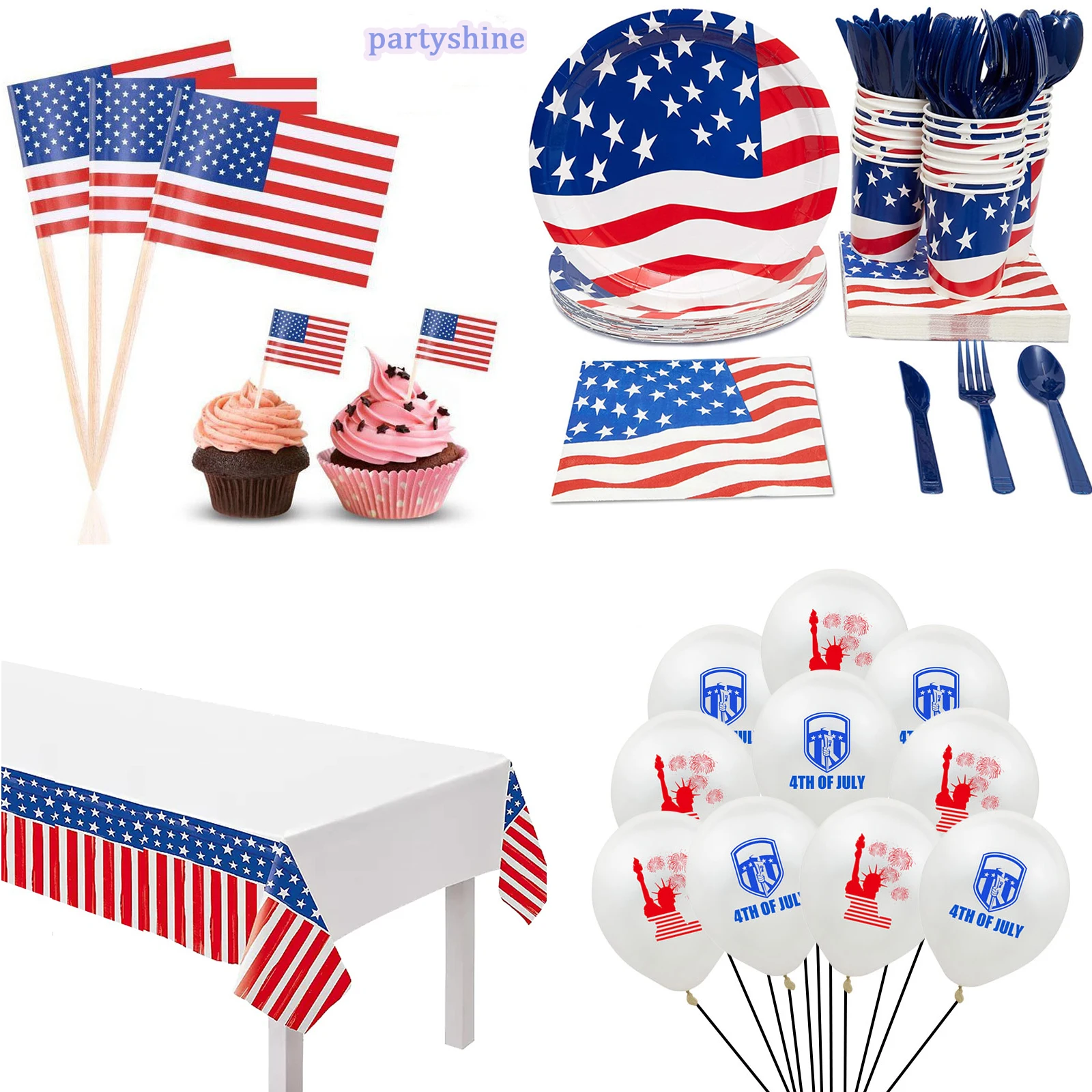 American Independence Day Party Supplies 4th Of July Independence Day Decor American Independence Day Disposable Tableware Set