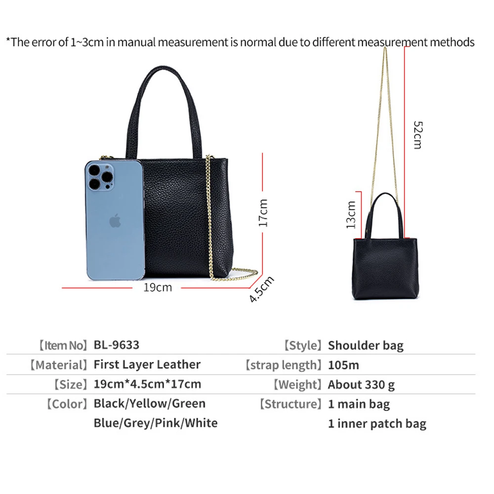 Women's Mini Chain Leather Crossbody Bags with Short Handle Designer Portable Phone Storage Bag Handbags and Purses for Women