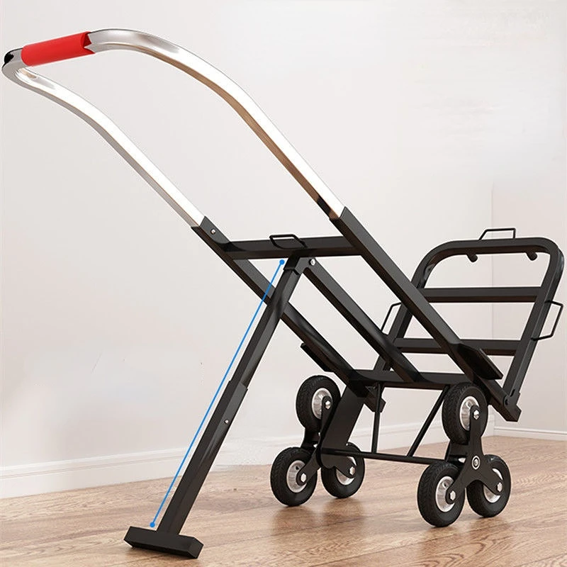 

Folding Cart Hand Pulling Car Household Grocery Shopping Rod To Goods Upstairs Carry Climbing Stairs Load Trailer