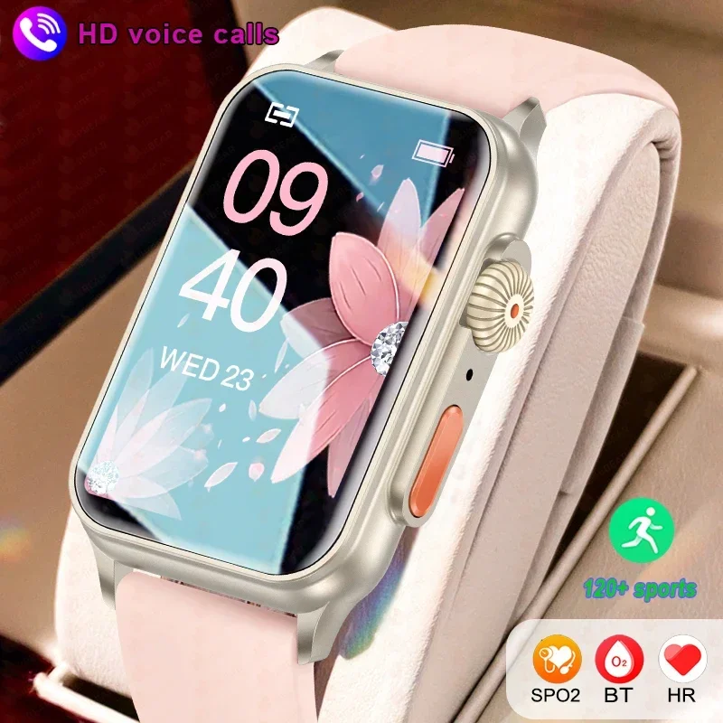 

Смарт-часы женские с поддержкой Bluetooth, голосовым помощником, фитнес-трекером и HD-экраном 1,57 дюйма