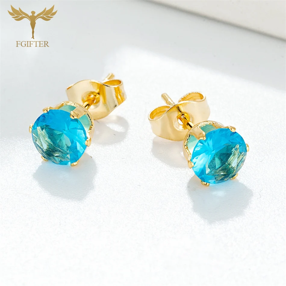 12 пар Lot Seamine Кубический оксид циркония Круглые наушники Женский костюм Золотой