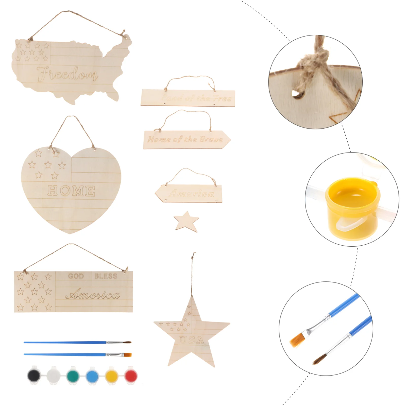 

5 Sets Pendant Independence Day Hanging Decor Craft Holiday