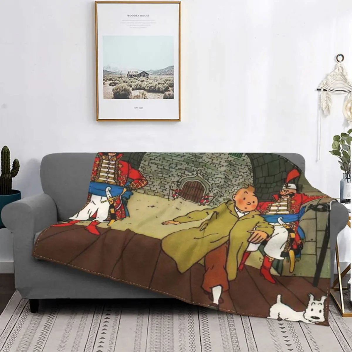 

Фланелевое покрывало The Adventure of Tintin комиксы фэнтези, удобное мягкое флисовое покрывало