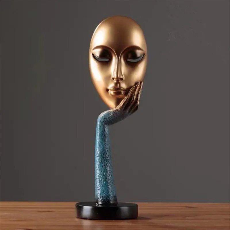 

Modern Human Meditators Abstract Lady Face Character Resin Statues Sculpture Art Crafts Figurine Home Decorative Display