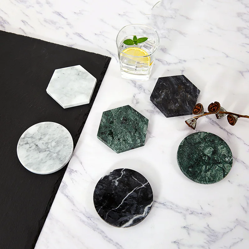 

Creative Luxury Marble Ceramic Coaster Drink Cup Coffee Pad Tea Mat Dining Table Placemat Dining Table Decoration 1PCS