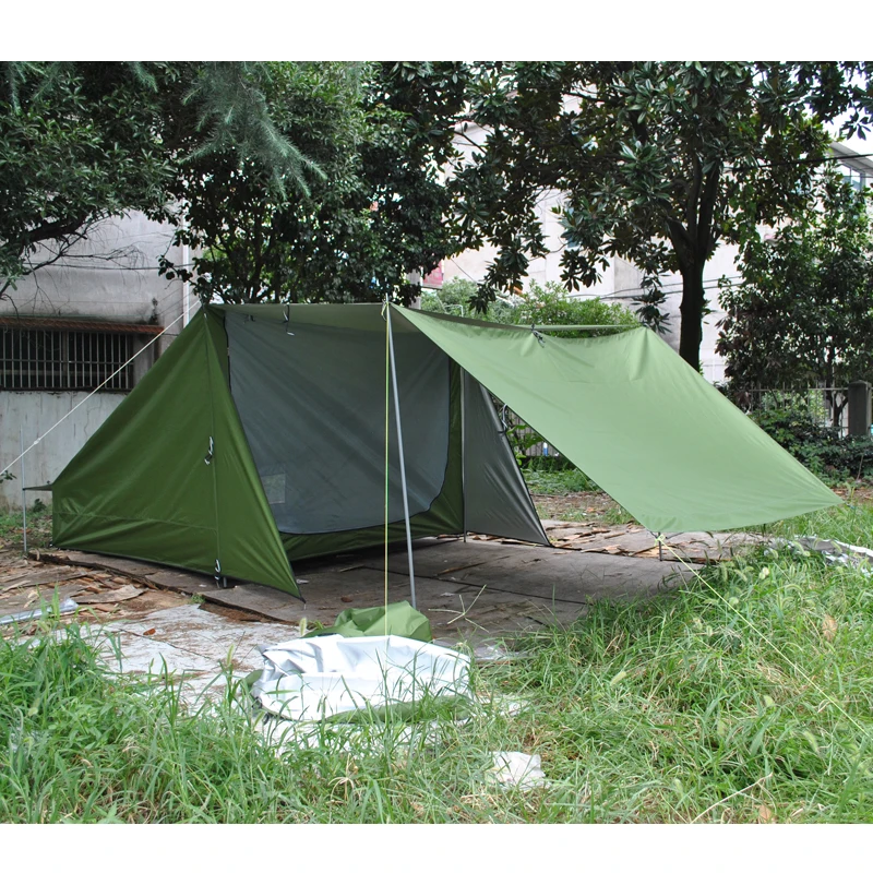 

Upgrade and Widen Poleless Ultra-light Tent 3-4person A-type Triangle Outdoor Field Camping Shelter Canopy Awning Without Poles