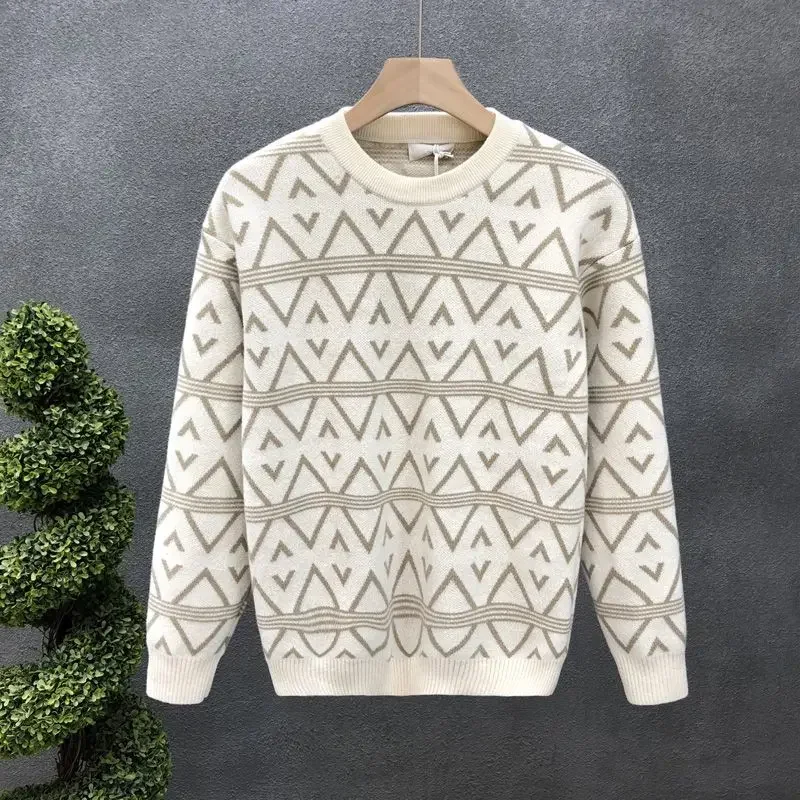Smvp мужской свитер с круглым вырезом высококачественный удобный пуловер новинка
