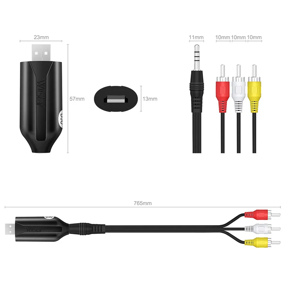 EasyCap USB 2.0 Capture Card Video TV DVD VHS Audio 3 in 1 to Adapter Converter PC PS3 Xbox for Win 7 8 32 |