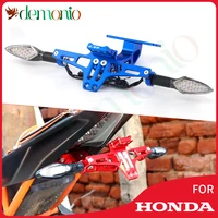 for honda cb650r cb black yellow 2019 2020 universal cnc motorcycle adjustable angle aluminum license number plate frame blue