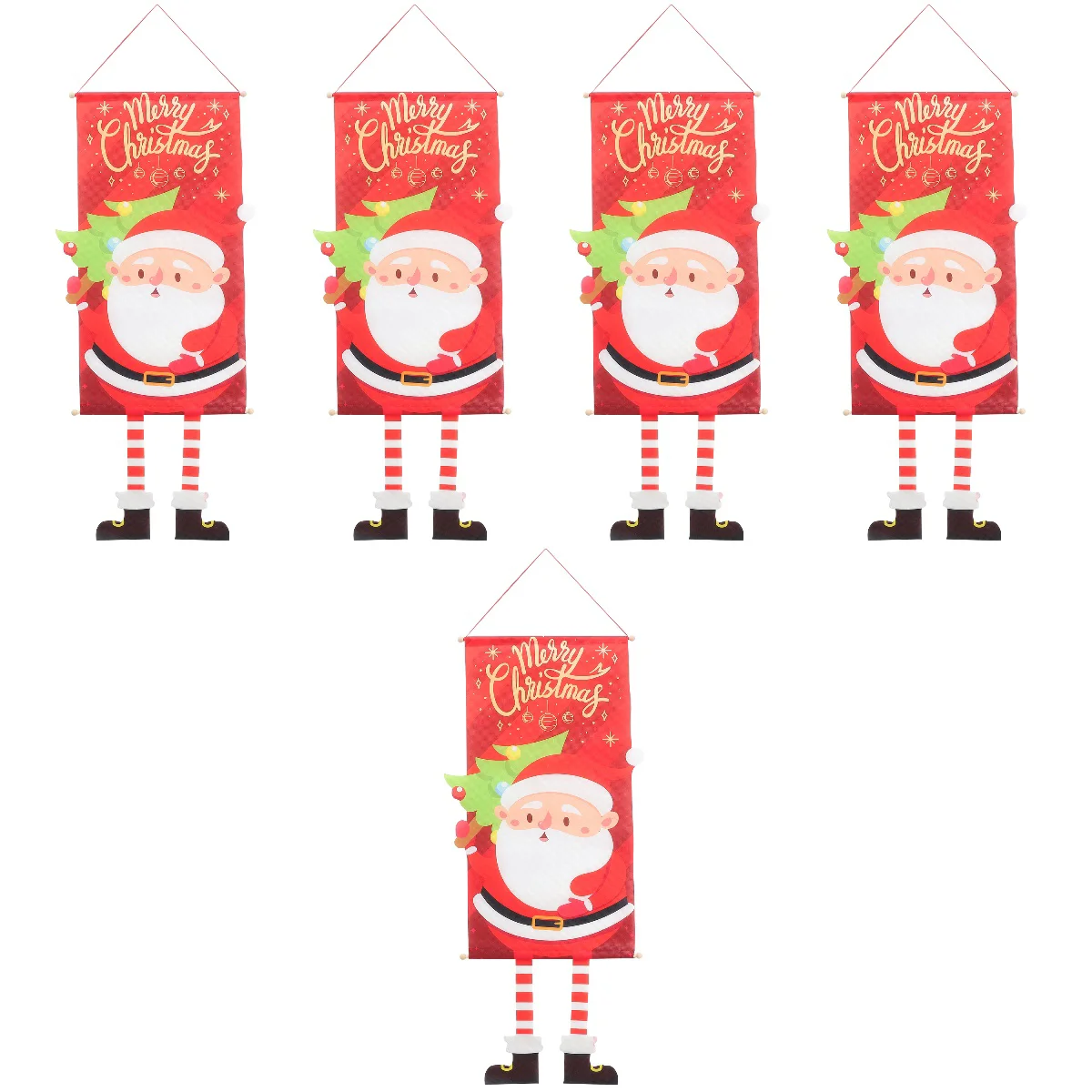

5pcs Christmas Hanging Flag Banner Door Wall Window Decoration Party Decorative Props